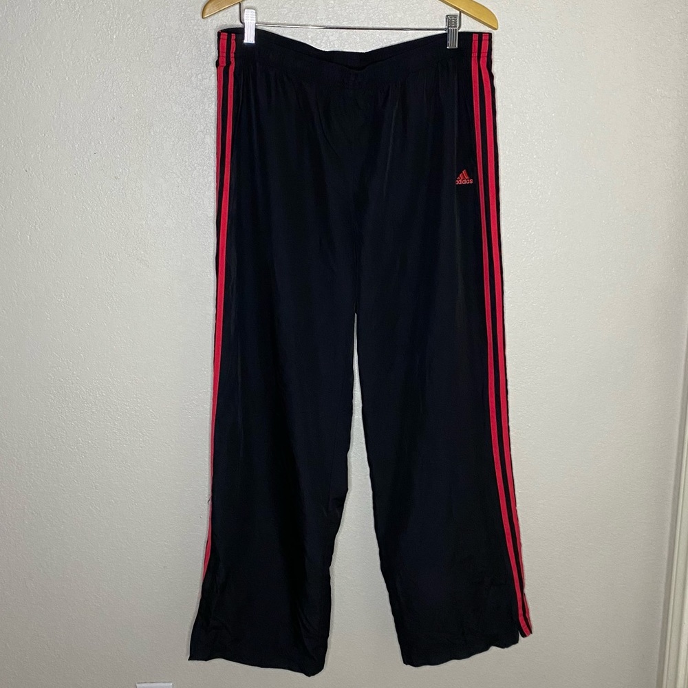 Adidas Black with Hot pink/Fuchsia Track pants bootcut flare